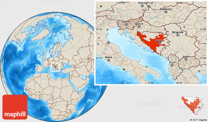 Arapski entitet u BIH Shaded-relief-location-map-of-federacija-bosne-i-hercegovine