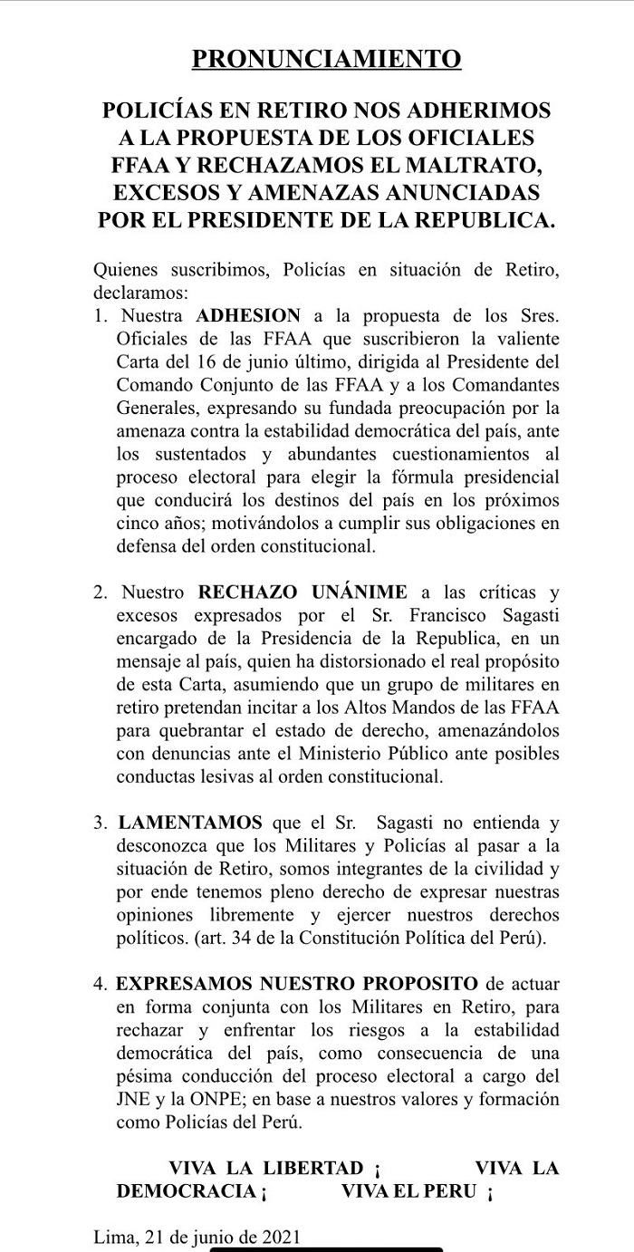 Noticias de política del Perú - Página 2 PronunciamientoPoliciasenRetiro_21jun2021_EleccionesGeneralesPeru_Twitter_01