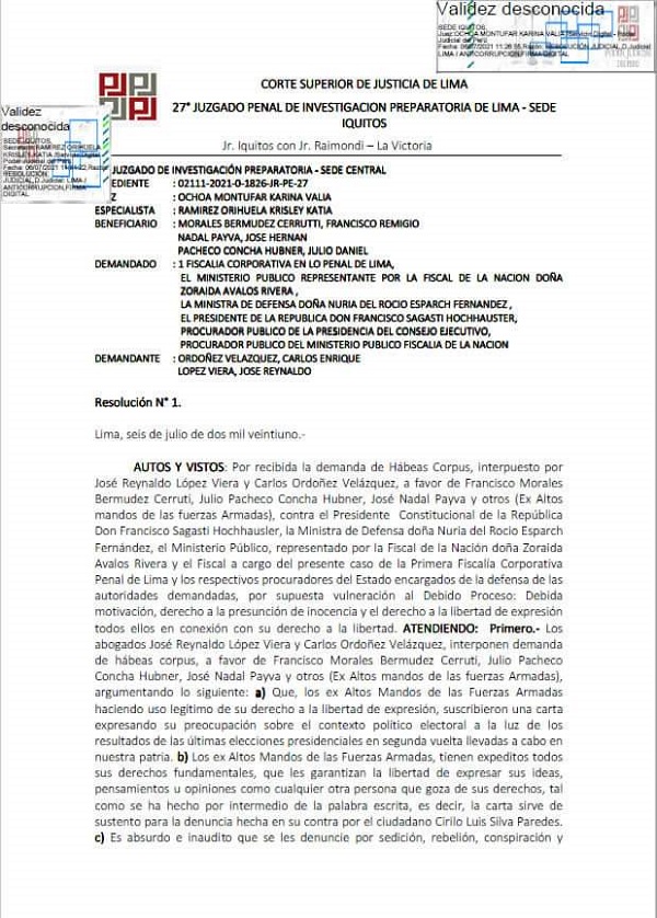 Noticias de política del Perú - Página 2 HabeasCorpus_ContraFranciscoSagasti-NuriaEsparch-ZoraidaAvalos_amedrentamientoaExaltosMandos_jul2021_TwitterRafaelLopezAliaga