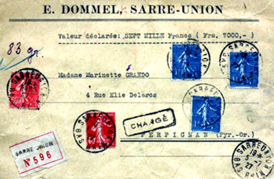 Sarre-Union, toponymie et bureau de poste 34d90050