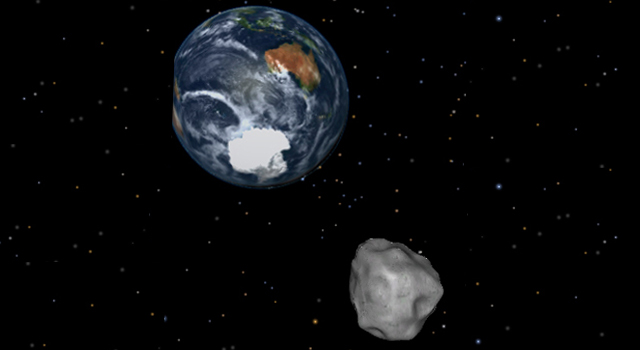 كويكب  يمر بسلام Asteroid20130204-640