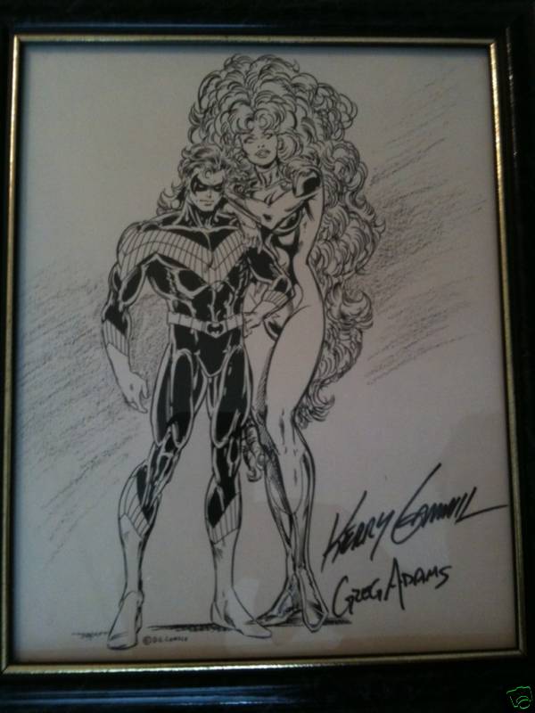 GREEN GALLERY NIGHTWING_ET_STARFIRE__LITHOGRAPHIE_CONVENTION_COMICS_DE_FORT_WORTH__TEXAS__EN_2006_SIGNEE_PAR_KERRY_GAMMILL_ET_GREG_ADAMS