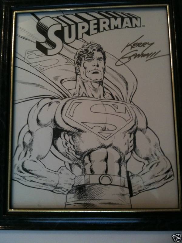 GREEN GALLERY SUPERMAN__LITHOGRAPHIE_CONVENTION_COMICS_DE_FORT_WORTH__TEXAS__EN_2006_SIGNEE_PAR_KERRY_GAMMILL