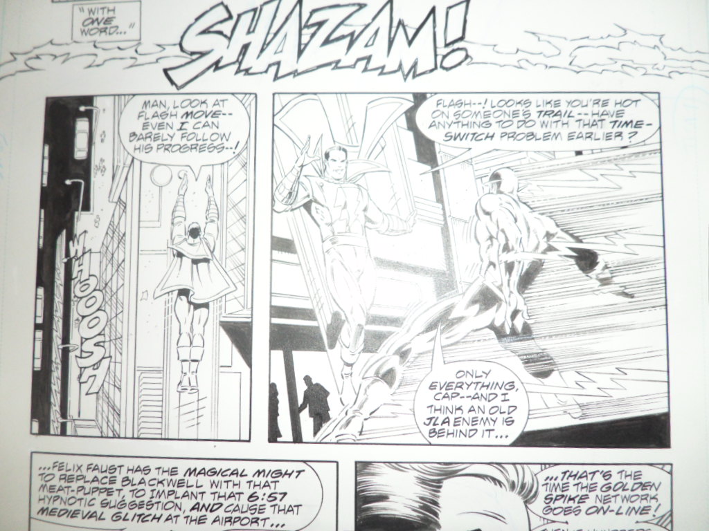 FLASH #162 AVEC CAPTAIN MARVEL PAR PAUL PELLETIER EN JUILLET 2000  Superbe_planche_originale_FLASH_SHAZAM_3