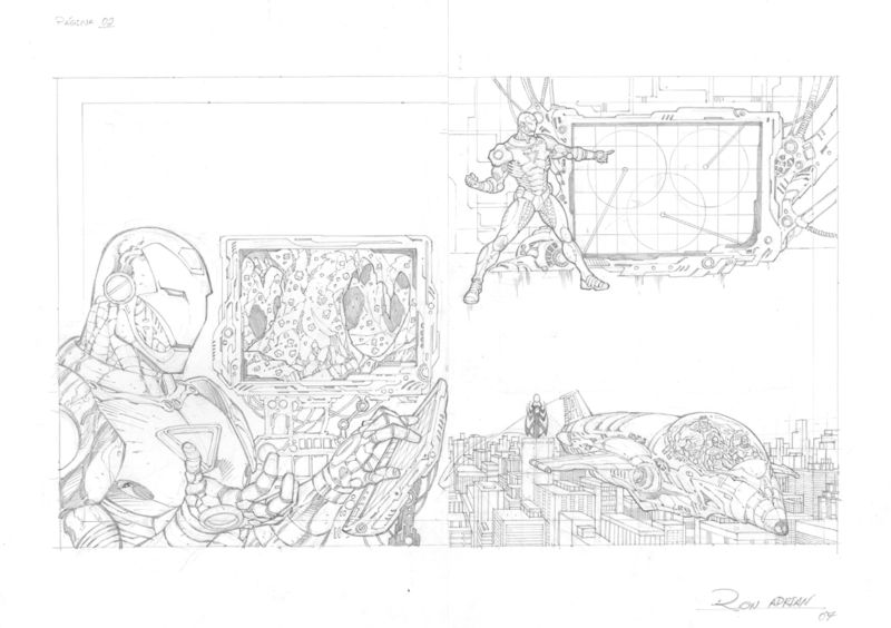 MARVEL HEROES 3-D : "RACE AGAINST TIME" PAR RON ADRIAN EN OCTOBRE 2008 Ron_Adrian_RACE_AGAINST_TIME_Drawing_Original_Art