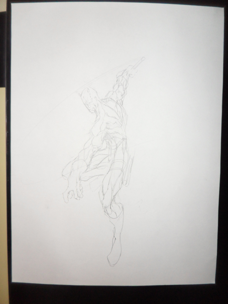 GREEN GALLERY Daredevil_original_full_body_pencil_sketch