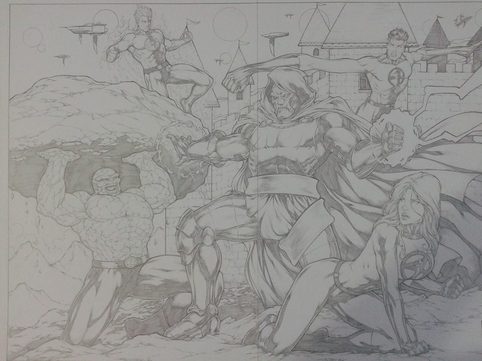 GREEN GALLERY - Page 14 Fantastic_four_vs_dr_Fatalis_leo_matos__22x17_pencil