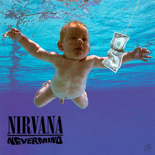 Portadas de discos de rock y metal animadas en Gifs Nirvana-nevermind