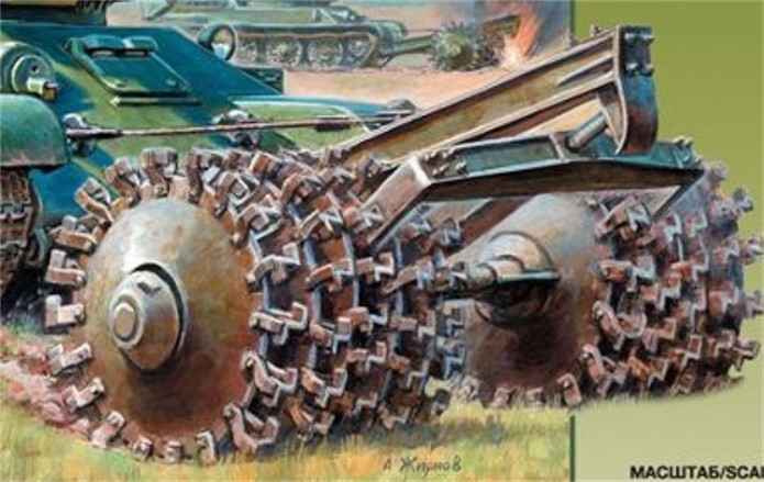 T-34 76mm Mle 42 rouleaux déminage mix Tamiya/Zvesda 1/35  FINI 3580