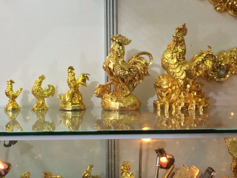 Bộ tượng phong thủy mạ vàng tại Công ty mạ vàng chuyên nghiệp Vina Gold Art Ga-ma-vang-1-768x576