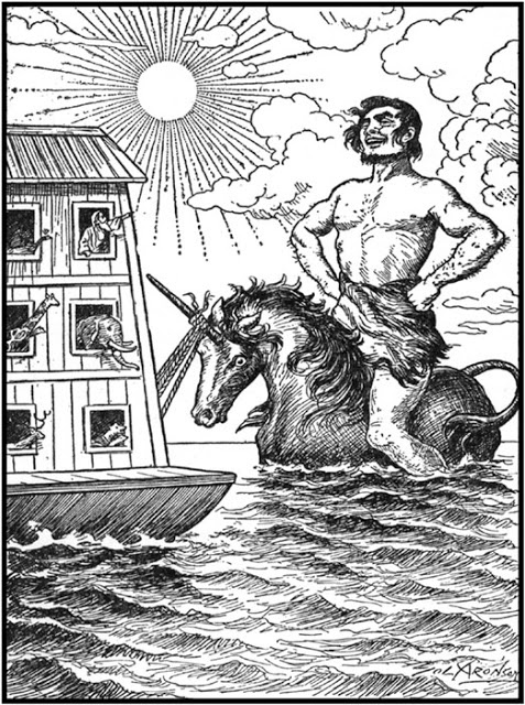 Jewish tale of how the giant Og survived the Noahicial flood