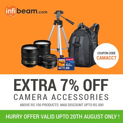 Get Additional 7% off on All Camera Accessories Products at infibeam 60d891d23c9b8b08ad0cf6d75ef48e69