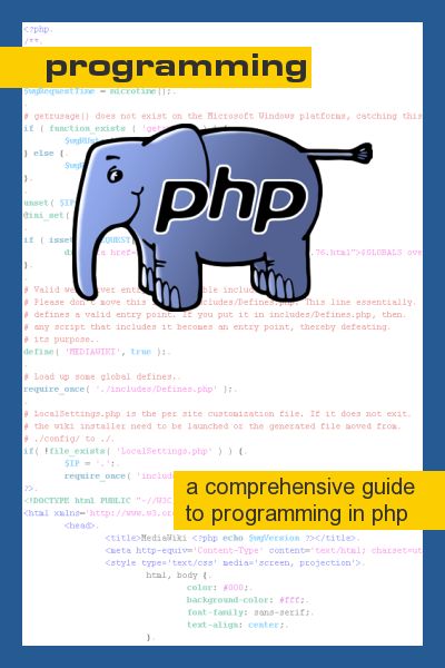 PHP Programming - Wikibooks, open books for an open world 7a9bdff5a594dc5711c89eb7b3578238