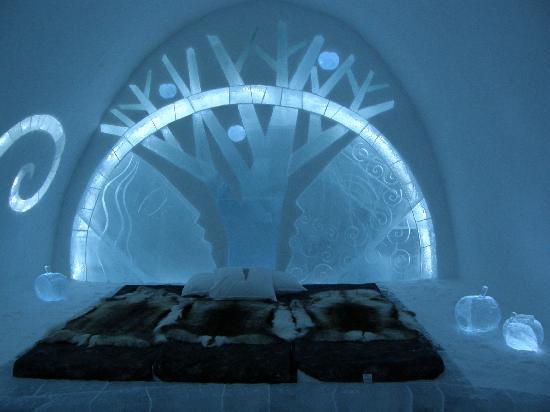 اجمل المنازل الزجاجيه بالعالم و اغرب و احدث الغرف لحقوووا  Icehotel-suite-2008