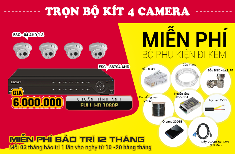 Trọn bộ Camera AHD giá rẻ  4809743esc04ahd1_3s8704ahd