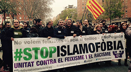ERC, PSC, ICV y la CUP se manifiestan contra "la islamofobia" Mani1_457