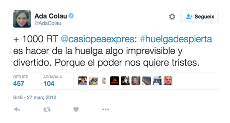 Barcelona sumida en el caos por las huelgas: Ada Colau, de alentar las huelgas a verlas “desproporcionadas” Tuit_457