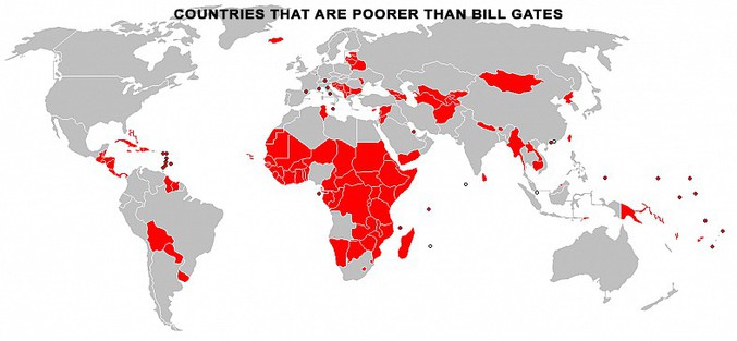 Liste des pays plus pauvre que Bill Gates 01