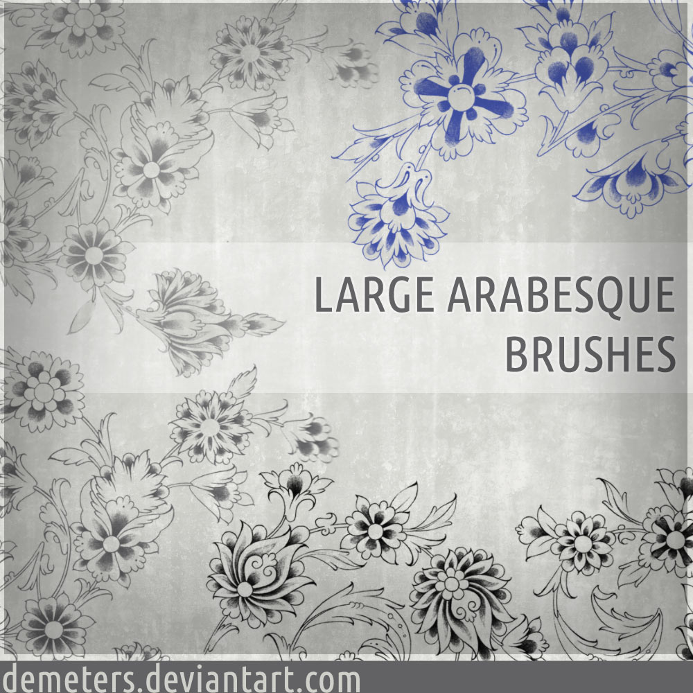  اجمل 50 مجموعة فرش brushes للمصممين من شبكة ديفي نت Rabesque-photoshop-brushes_1