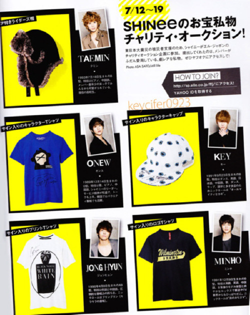 SHINee on Elle Japan Personal Treasure Auction Tumblr_lnsryu1BPA1qjodqv