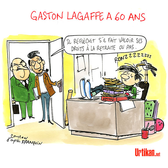 Dessin du jour . Pas obligatoirement culinaire, la cuisinière s'intéresse aussi à l'actualité . - Page 16 170813-gaston-lagaffe-60-ans-cambon