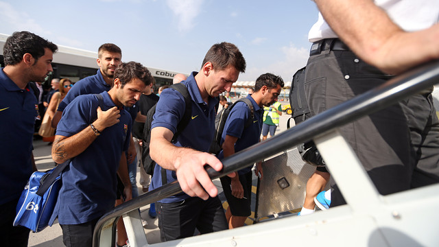 Leo Messi, duda para el partido en Málaga 2013-08-22_VIAJE_BARCELONA_01.v1377173287