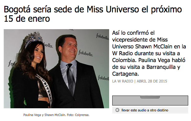 Miss Universe 2015 tổ chức ở Colombia Colombia