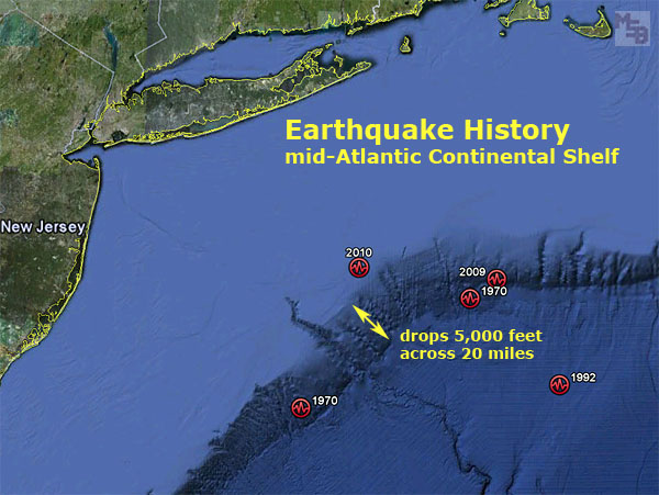 Costa del Este  de EE.UU. Se enfrenta a diversas amenazas de tsunami Earthquake-history-mid-atlantic-continental-shelf