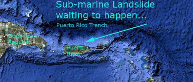 ATENCIÓN PUERTO RICO .  Extraño mini tsunami en Reino Unido : Recordatorio del peligro en la Fosa de Puerto Rico . Sub-marine-landslide-puerto-rico-trench