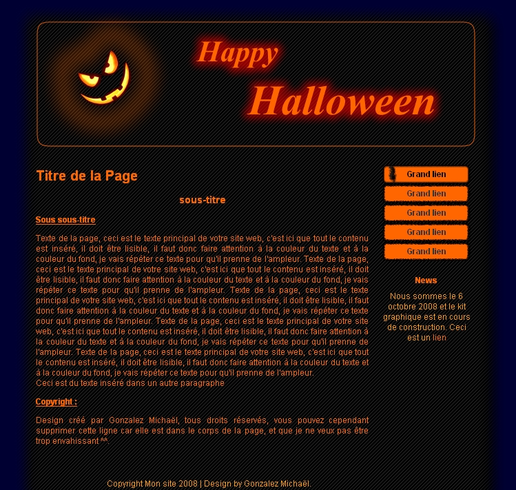 Créer un site internet Halloween