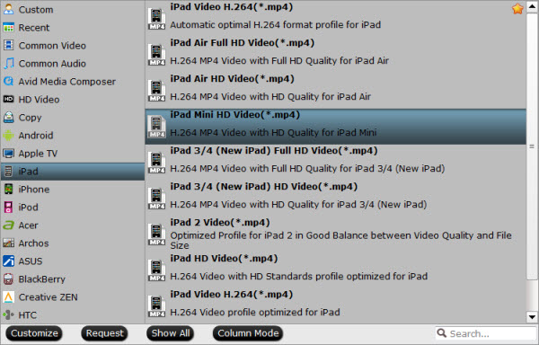 Sync MKV/AVI/VOB/Tivo/MPG/WMV/FLV to iPad Mini 2 on Windows 8.1/8/7 Ipad-mini-2-video-format