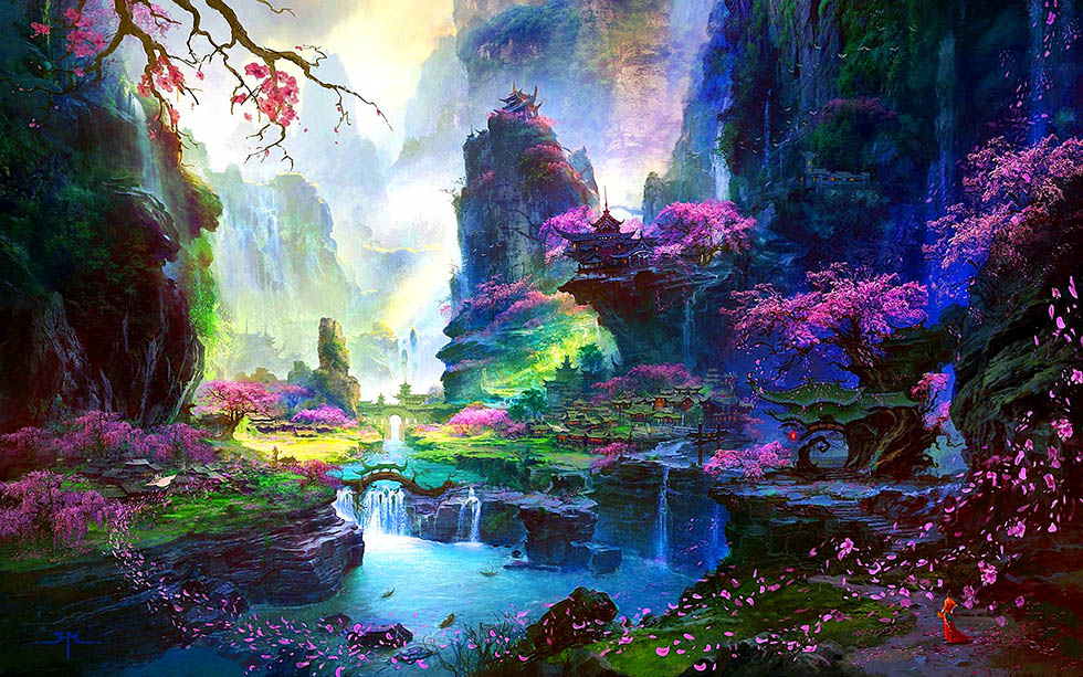 “ Il logo della settimana” 1a. sessione - Pagina 12 Colorful-landscape-fantasy-art