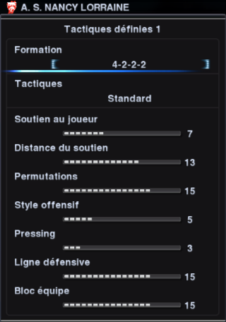 Vos effectifs pour les matchs ! Tactique