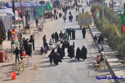 الآلاف من زوار الحسين ع يصلون إلى مدينة الناصرية سيرا على الأقدام ، في طريقهم إلى كربلاء المقدسة  Nasiriyah021
