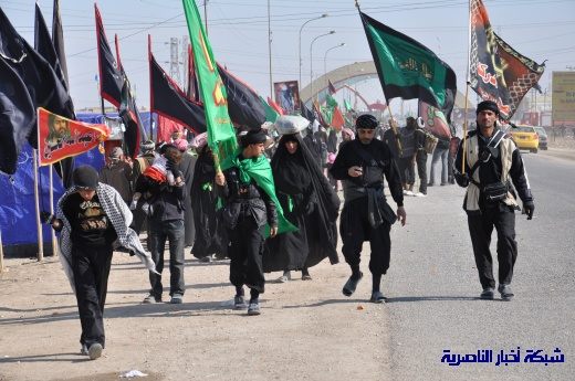 الآلاف من زوار الحسين ع يصلون إلى مدينة الناصرية سيرا على الأقدام ، في طريقهم إلى كربلاء المقدسة  Nasiriyah036