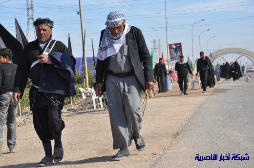 الآلاف من زوار الحسين ع يصلون إلى مدينة الناصرية سيرا على الأقدام ، في طريقهم إلى كربلاء المقدسة  Nasiriyah047