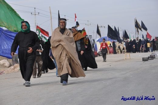 الآلاف من زوار الحسين ع يصلون إلى مدينة الناصرية سيرا على الأقدام ، في طريقهم إلى كربلاء المقدسة  Nasiriyah072