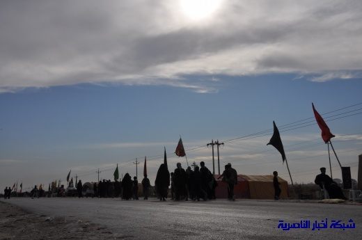 الآلاف من زوار الحسين ع يصلون إلى مدينة الناصرية سيرا على الأقدام ، في طريقهم إلى كربلاء المقدسة  Nasiriyah093