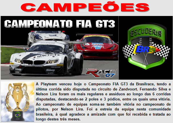 PLAYTEAM VENCE CAMPEONATO FIA GT3 DA BRASILRACE! Gt3br_campeoes