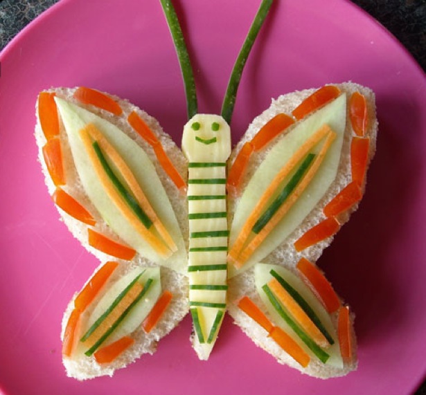 Artistic Sandwiches   Butterfly