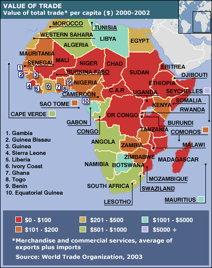 AFRICA IN NUMBERS Africa_map416_trade