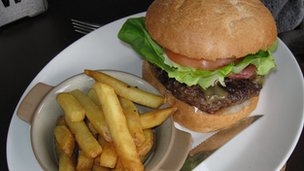 Horsemeat found in burgers  _65312495_burgerandchips