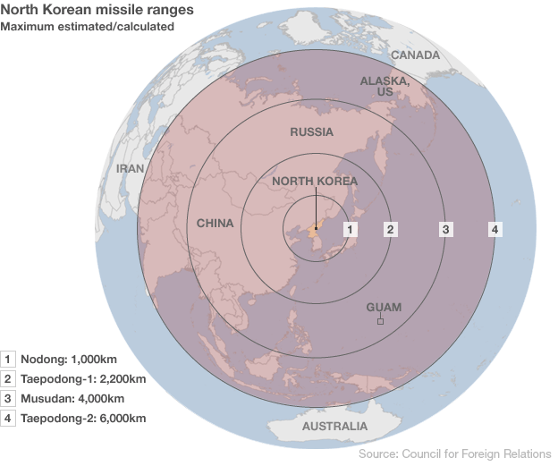 North Korea says "prepare for War" _66923628_north_korea_ranges624_2