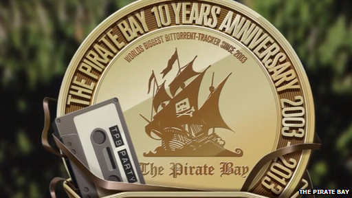 The Pirate Bay: BitTorrent site sails to its 10th birthday _69140121_birthday