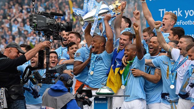 Manchester City 2013/14 Premier League Winners _74779641_74779640