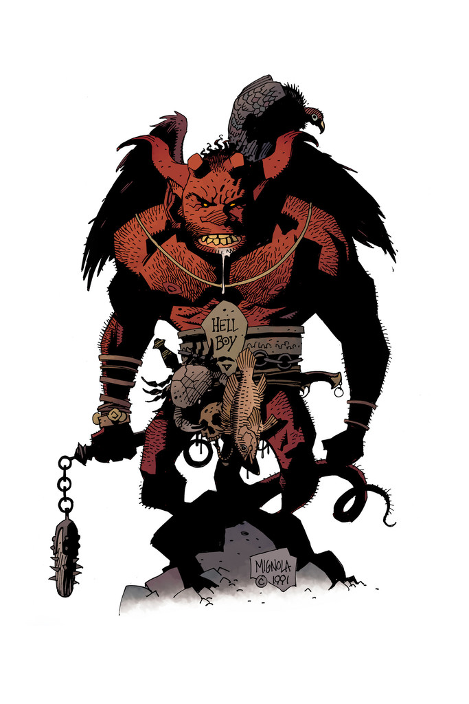 [Mondo] Hellboy Original Sketch Mike-Mignola-First-Hellboy-Sketch-Color