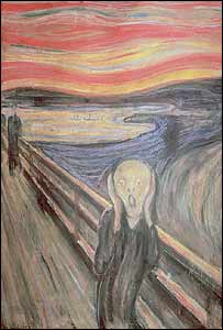 لوحة وفنان - : لوحة (الصــرخــة)(أو الصــراخ) The Scream للفنان إدوارد مونش _39984632_longscream