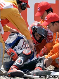 MotoGP - Lorenzo injures ankle in practice crash _44620203_lorenzo270