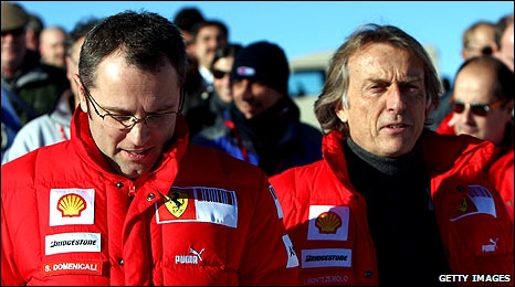 Bernie Ecclestone has warned Ferrari that legal action will be taken if they quit Formula One _45801058_ferraribestraw