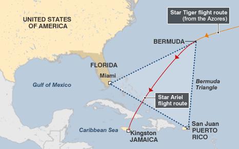 Bermuda Triangle plane mystery 'solved' _46373295_bermuda_tri_flights_466